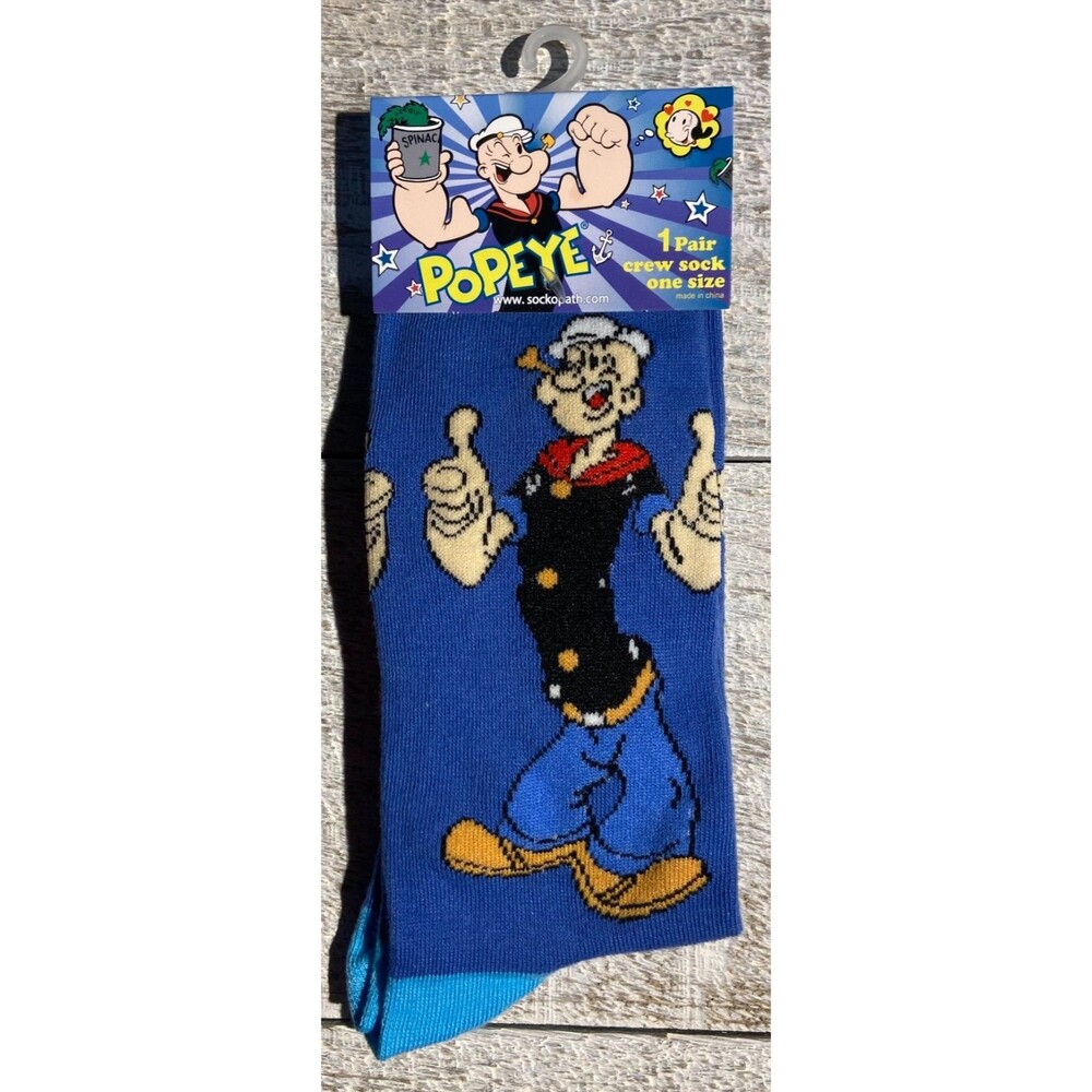 Popeye Crew Socks Size 6-12 #D114